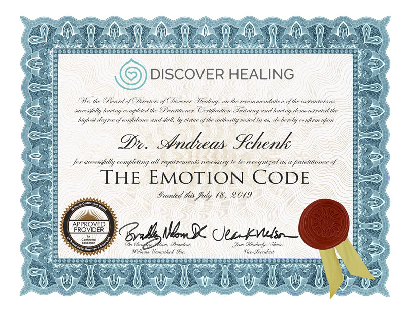 Dr. Andreas Schenk - zertifizierter Emotionscode-Anwender