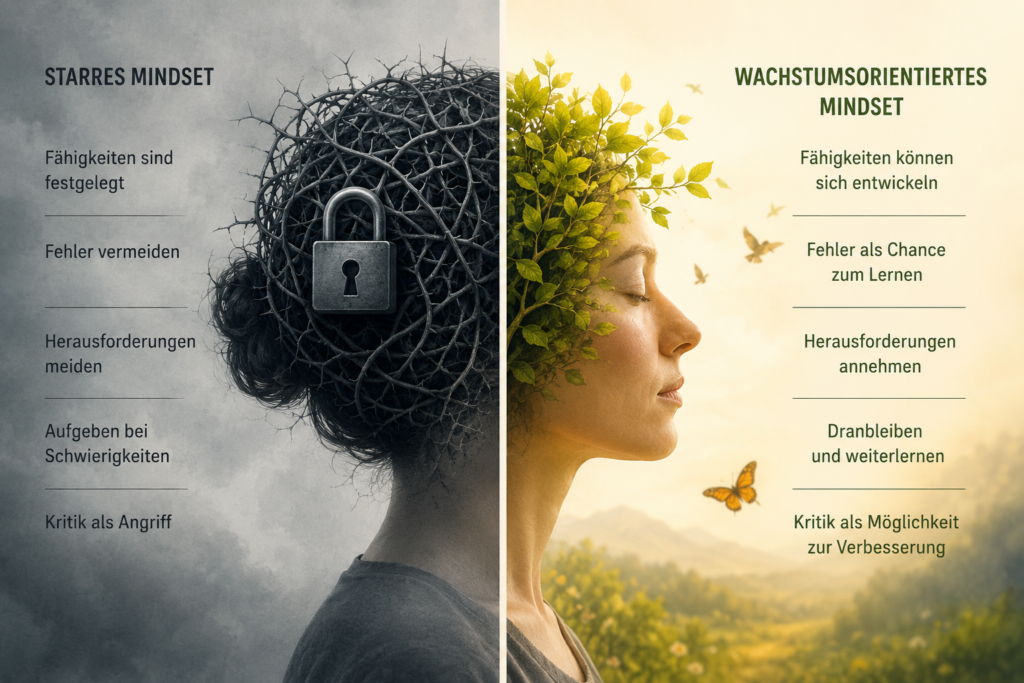 Starres Mindset vs. wachstumsorientiertes Mindset